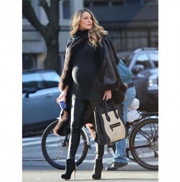 blake-lively-pregnant-black-sweater-poncho-main